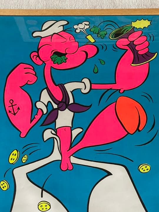 70s ポパイ ビンテージ ブラックライトポスター エロ サイケ ヒッピー