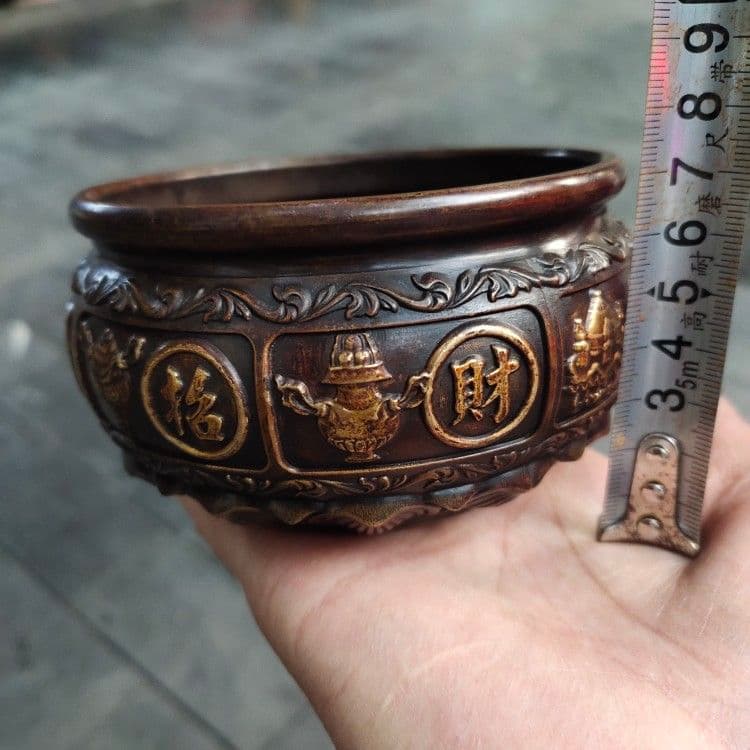 銅器 有求必応灰皿 祥雲紋香炉 装飾品 工芸品 置物