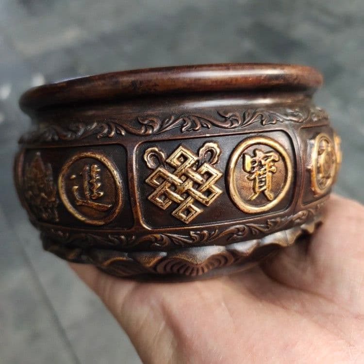 銅器 有求必応灰皿 祥雲紋香炉 装飾品 工芸品 置物