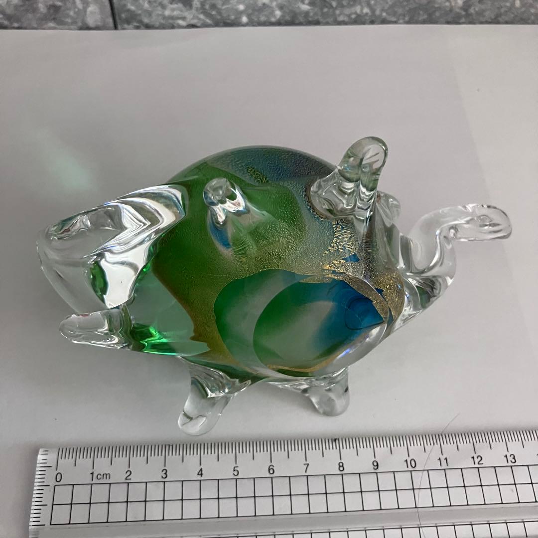 ヴェネチアングラス ムラーノ murano ガラス置物 硝子細工 亀 カメ