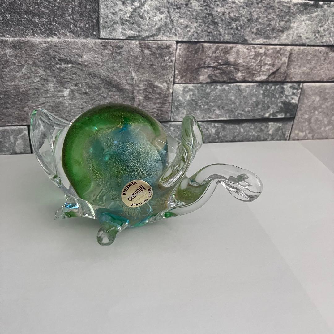 ヴェネチアングラス ムラーノ murano ガラス置物 硝子細工 亀 カメ