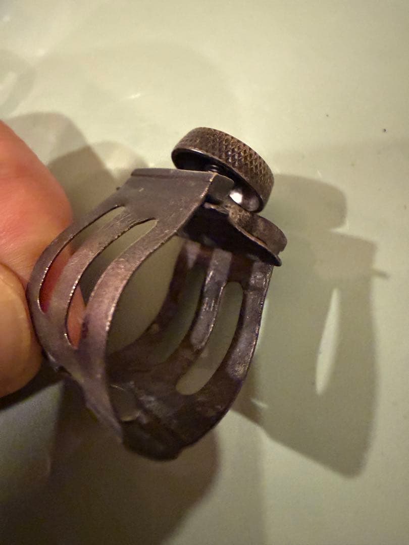 オールド！オットーリンク テナー用リガチャ ガンメタメッキ後がけして