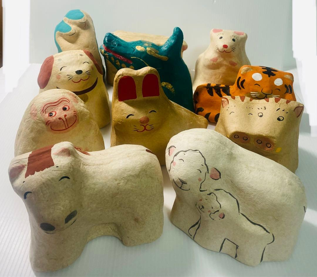上山張子 ぞう六 蔵六面工房 干支 張り子 置物 11干支