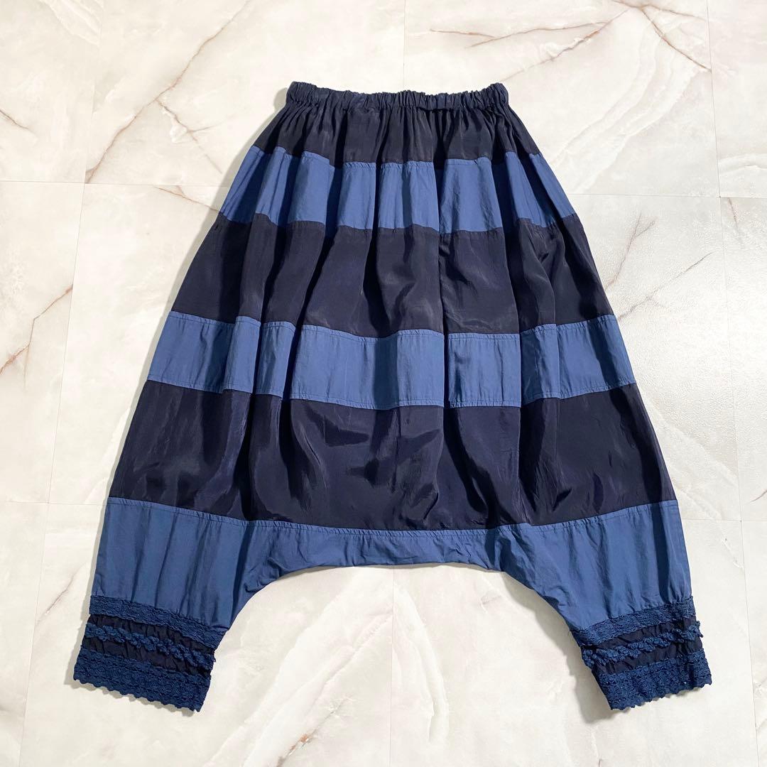 A16629 美品 トリココムデギャルソン 14ss ボーダーバルーンパンツ