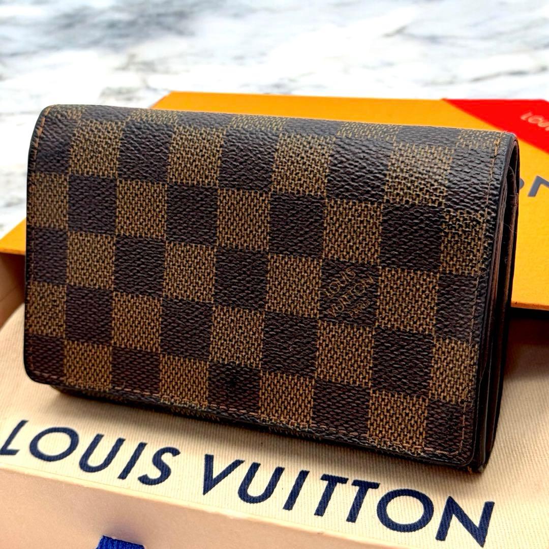 新型】極美品 ルイヴィトン ダミエ ポルトフォイユ トレゾール 折り財布