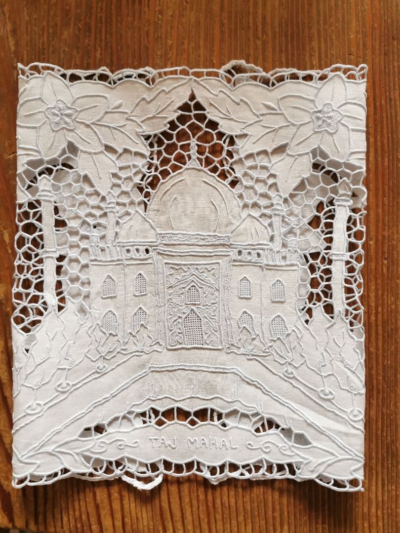 アンティークレース刺繍ランナー タージ・マハル ミュージアムピース