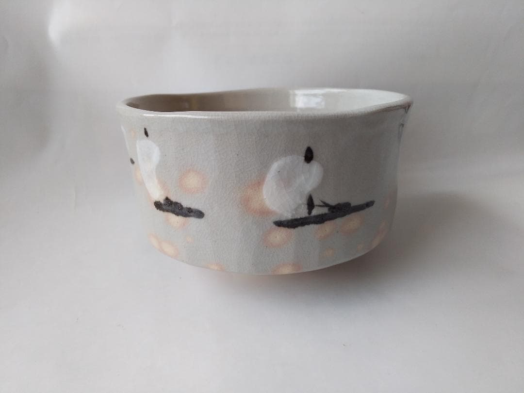 希少 川合玉堂 絵付 箱書 銘『白帆』京焼名工 清水六兵衛 作陶 茶碗 未使用品