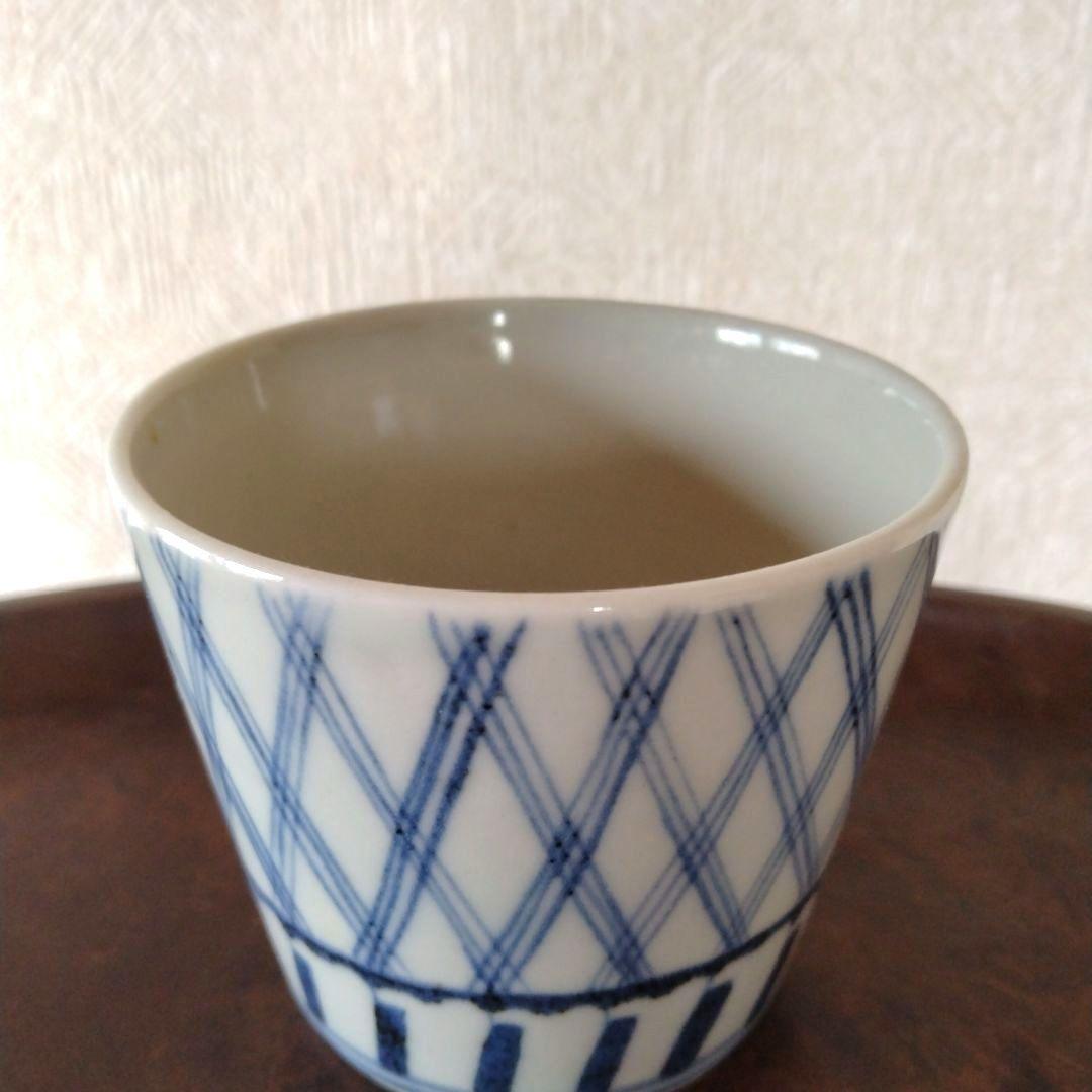 古伊万里染付格子文蕎麦猪口