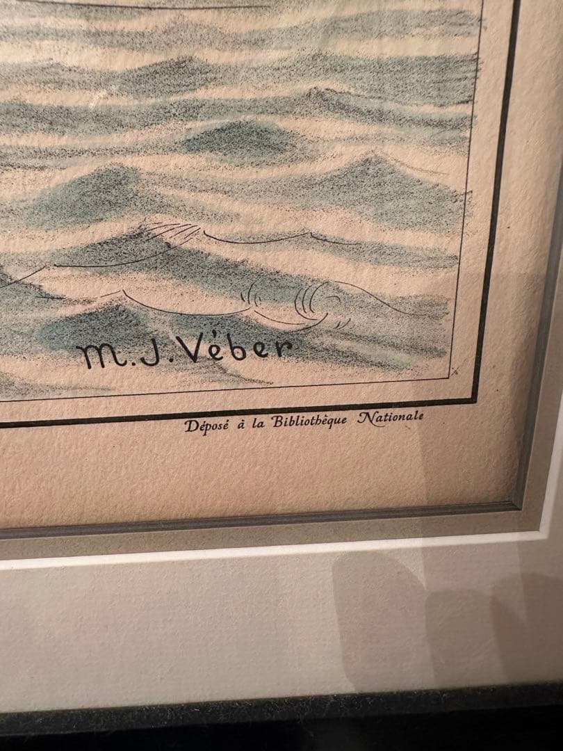 イギリスビンテージ　帆船エッチング