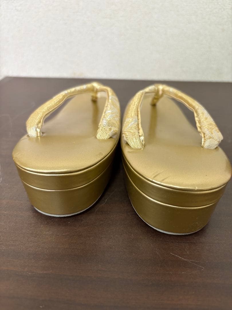 和装セット　バッグ　下駄　草履　ゴールド　着物　入学式　冠婚葬祭/C-0