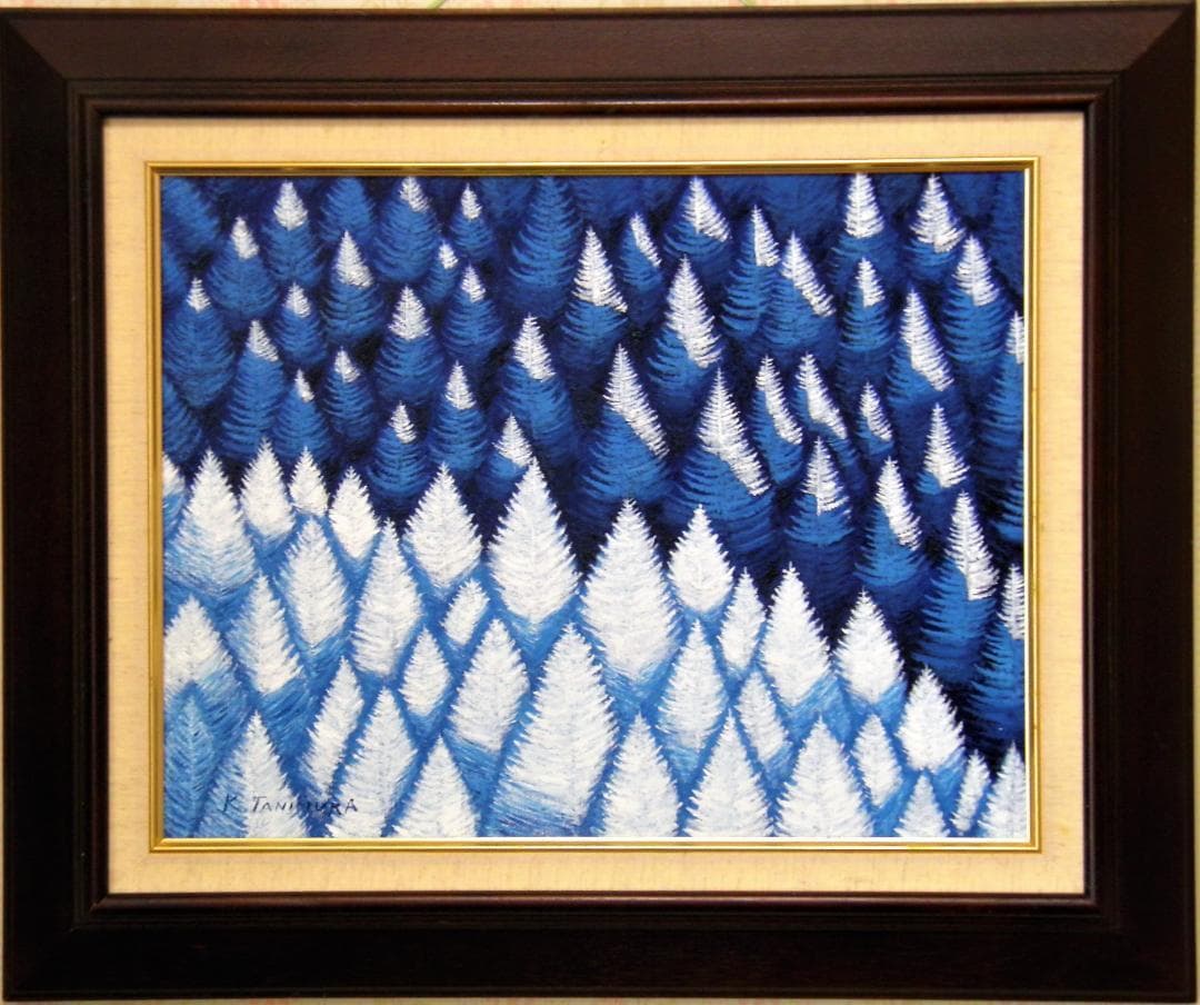 ★樹氷の落葉松林・肉筆油彩画・F6