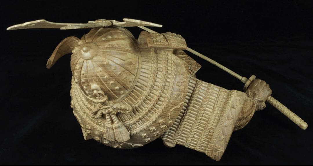 楠木正成像　SHOGUN 将軍　日本の武将　木彫作品　壁掛け　箱あり