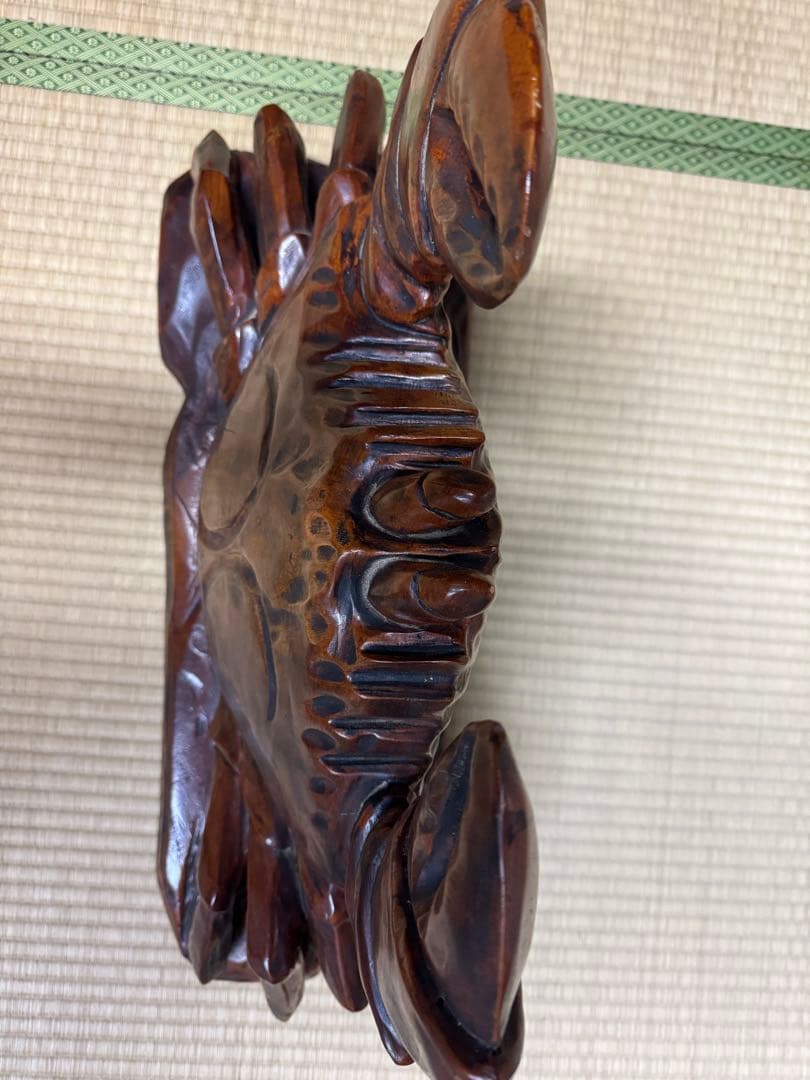 貴重品】特大木製カニの彫刻 約40cm x 30cm×25cm - メルカリ