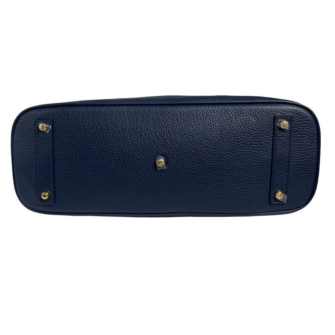 極美品　COCOCELUX GOLD 2WAYバッグ ネイビー 紺 レザー781