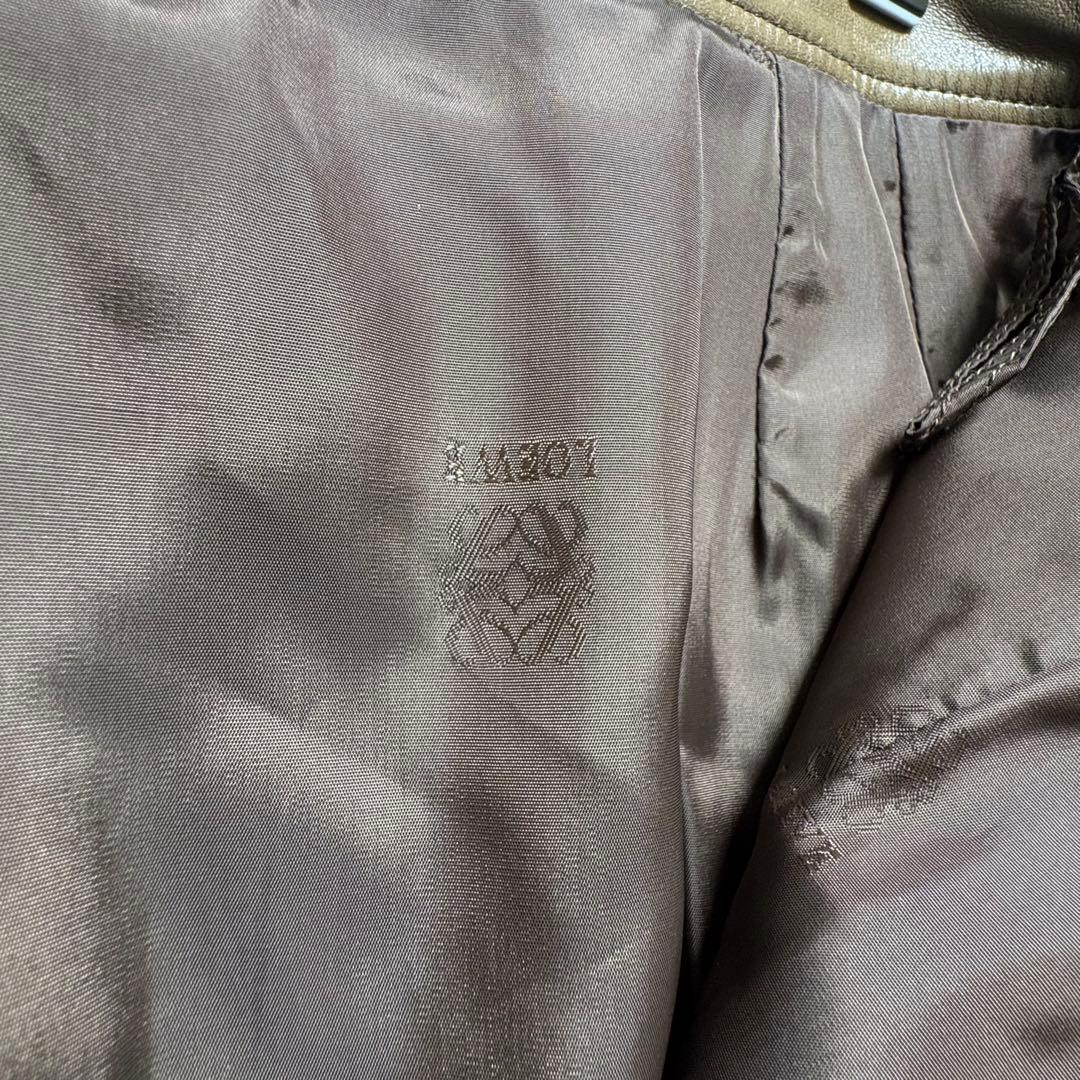 LOEWE ロエベ ラムレザー スカート 茶 ひざ丈 本革 ヴィンテージ