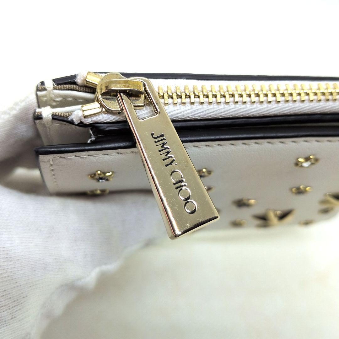 未使用級 現行 付属品多数】ジミーチュウ ハニ 二つ折り財布