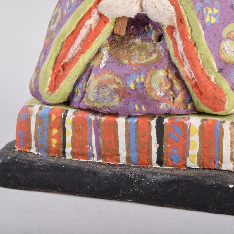 茶道具 色絵 御内裏様形 香合 在銘 時代箱 V 8455