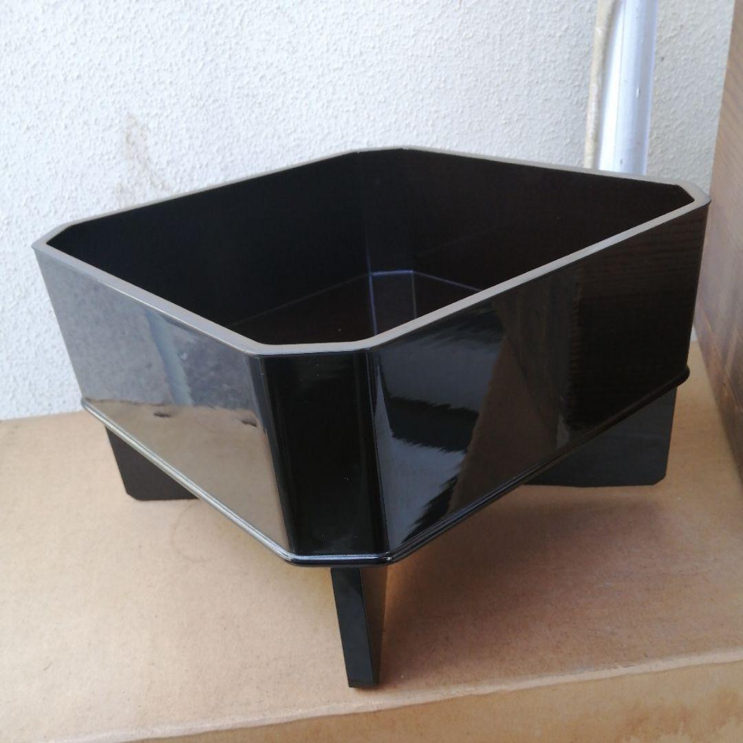 骨董　大縁高重箱　脚付　週か　蓋二枚　木製　漆器　漆　木箱