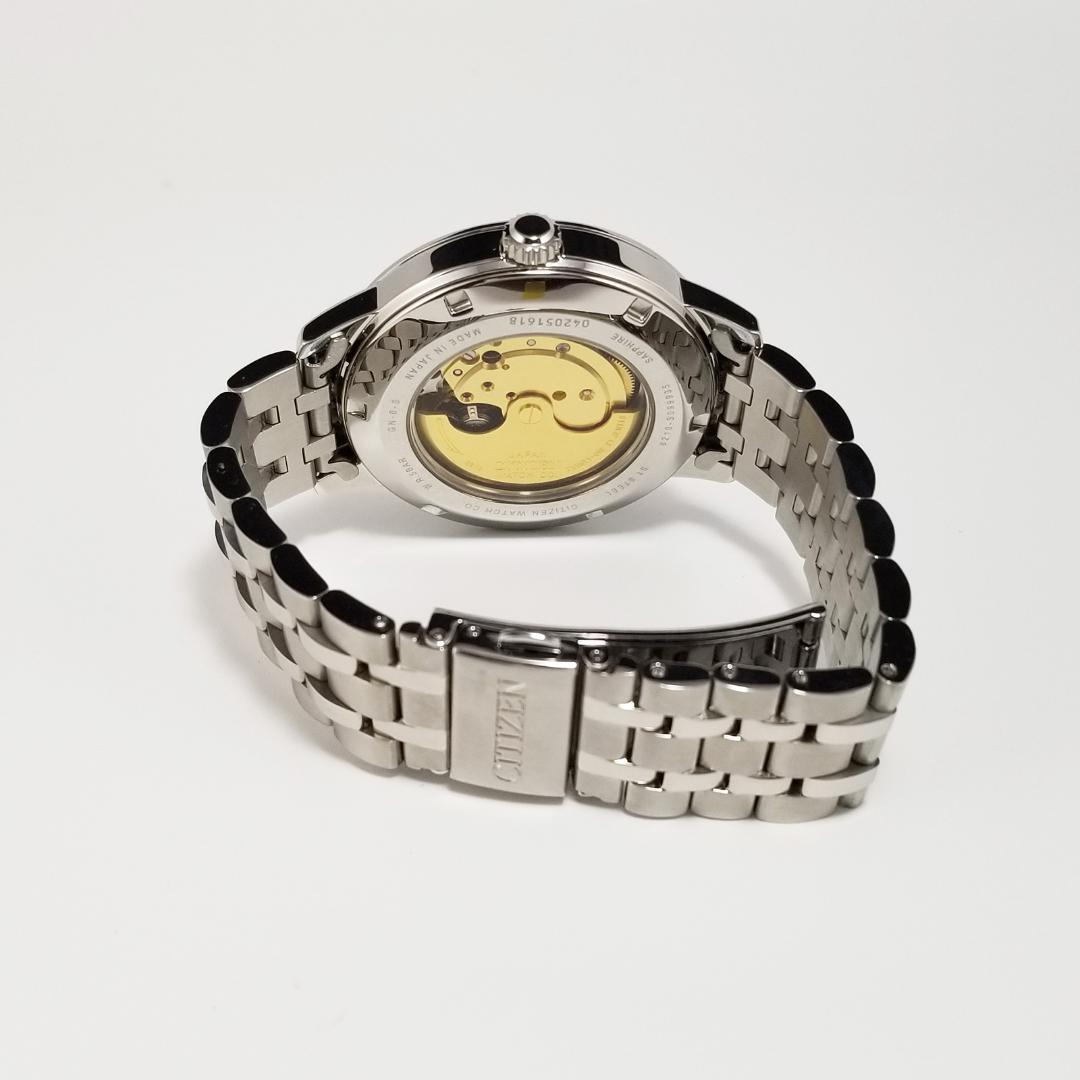 極美品 シチズン 自動巻 8210-S099935 ブラック文字盤 裏スケ