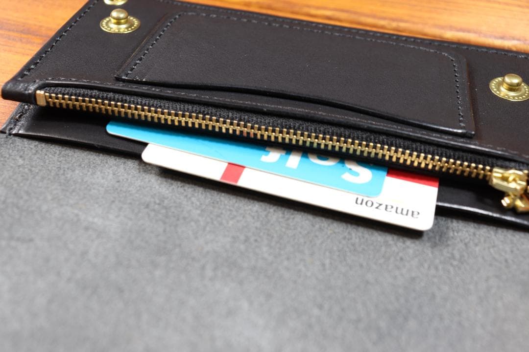 【即納商品】　ロングトラッカーウォレット　真鍮　栃木レザー