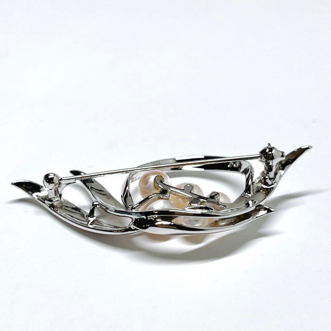 極美品✨MIKIMOTO ミキモト パール ブローチ コサージュ シルバー