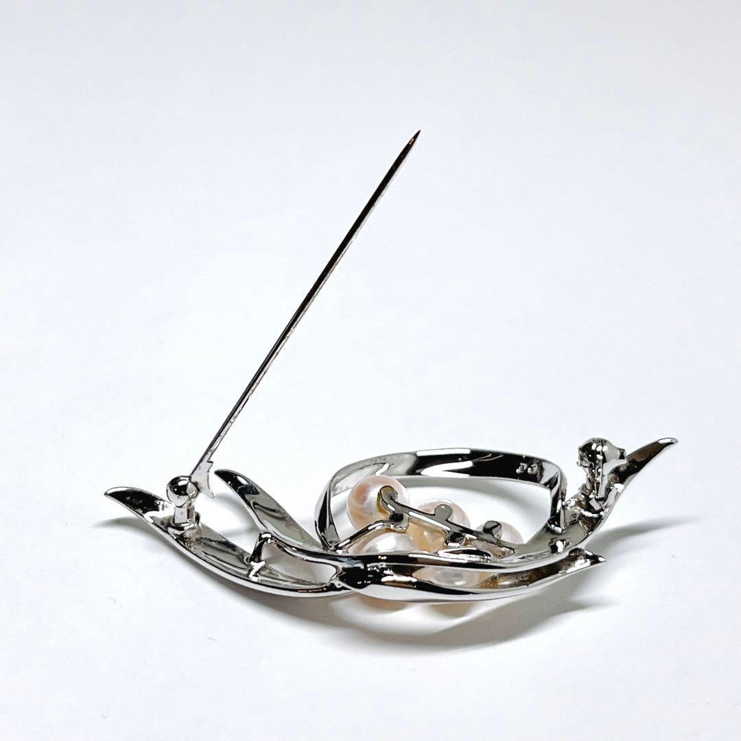 極美品✨MIKIMOTO ミキモト パール ブローチ コサージュ シルバー