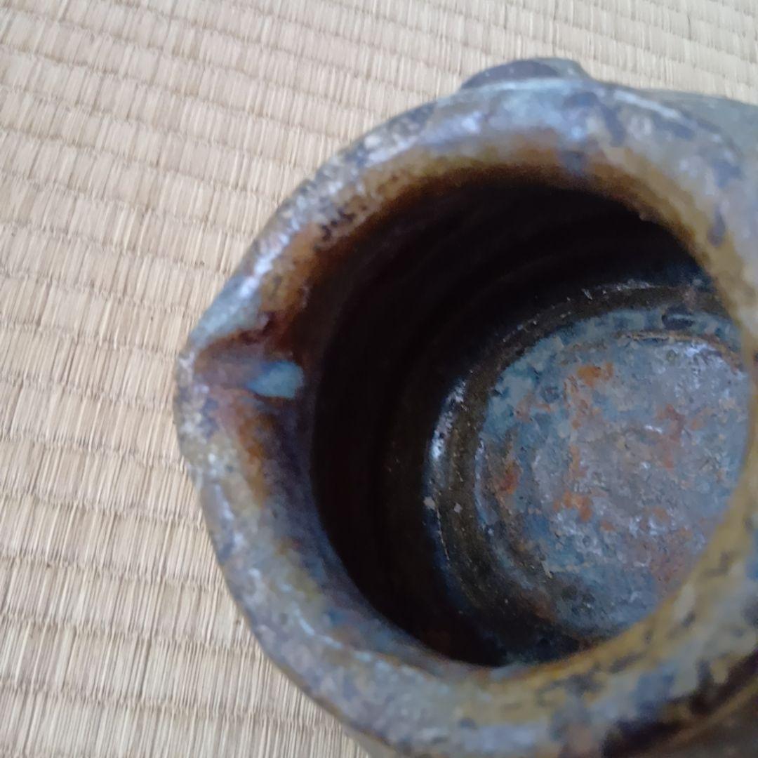 骨董品 古瀬戸風 小壺 油壺 耳付 古陶器 茶道具 アンティーク 片口