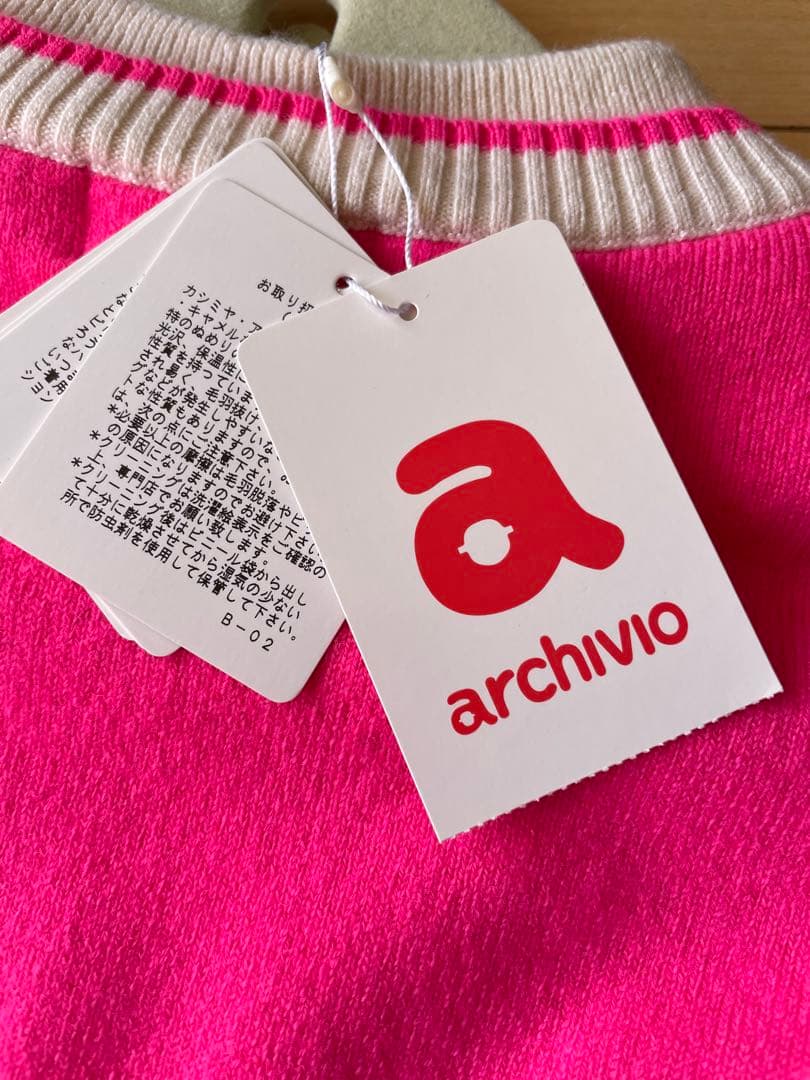 新品　archivio アクティブ セーター ホワイト/ピンク