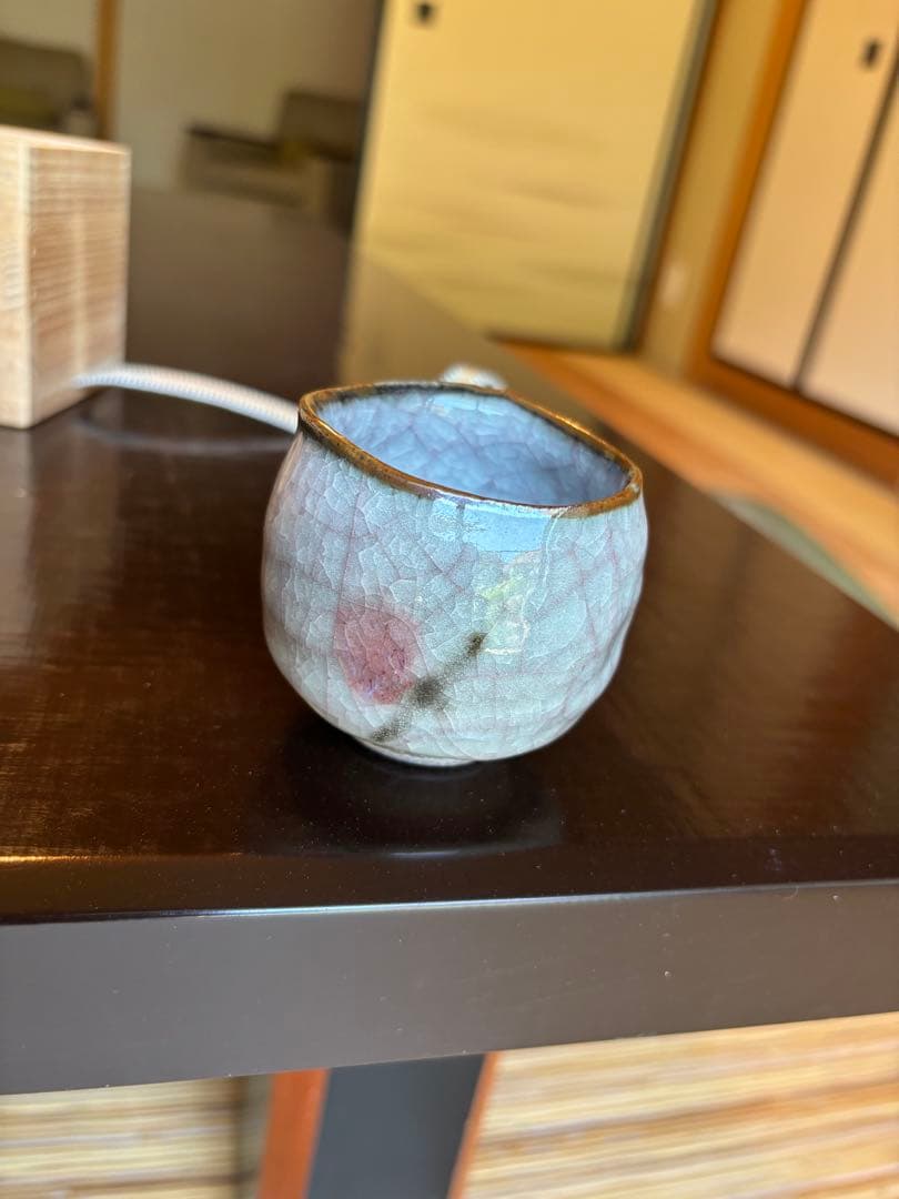 【岸本謙仁】紅白瓷 盃 共箱 酒器 酒盃 酒杯 ぐい呑 酒坏