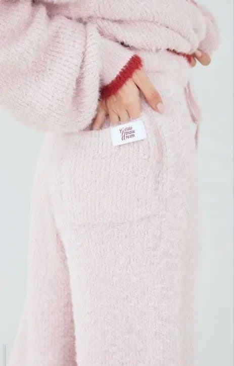 専用！未使用タグ＊ラメフェザーカーディガン&ロングパンツセット ピンク