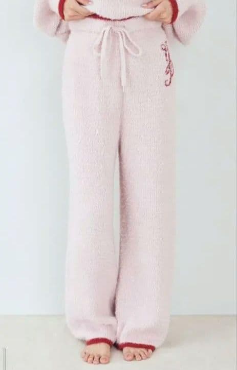 専用！未使用タグ＊ラメフェザーカーディガン&ロングパンツセット ピンク