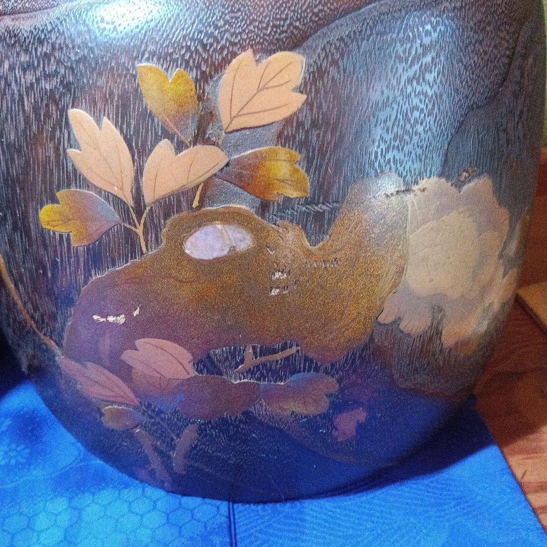 桐木蒔絵一対火鉢箱入り