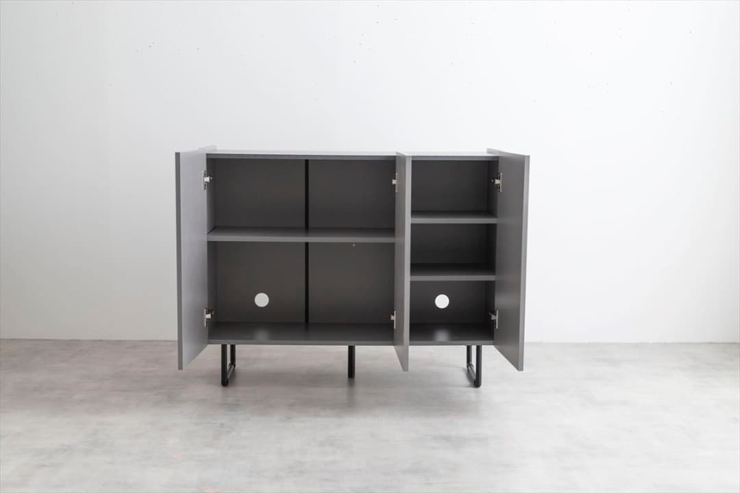 送料無料】【幅100cm】Anq キャビネット 石目調 棚 収納 ストーン