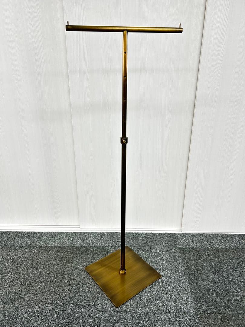 【超美品】 T字 ハンガーラック アンティークゴールド W50cm 真鍮 1960's ヴィンテージ T字 ブラス コート ハンガー ラック