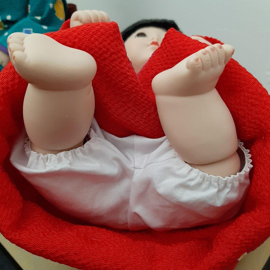 童人形　男の子　女の子　ガラスケース付き　お座り抱き人形　日本人形