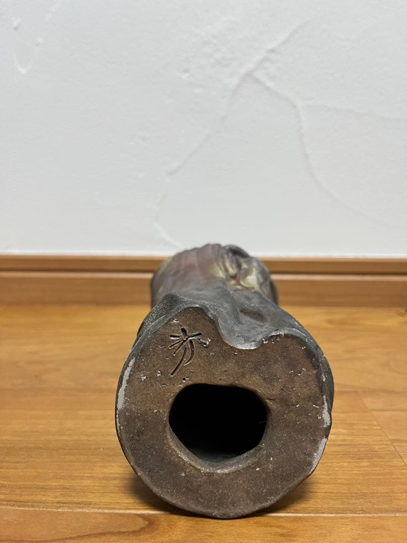 備前焼 観音像 仏像 置物 鈴木黄弌造 ☆名工/備前焼/細工物！備前焼 観