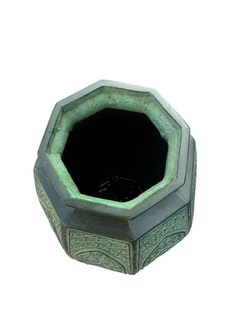 青銅 饕餮紋銅瓶 銅花瓶 銅花入 置物 壺 インテリア