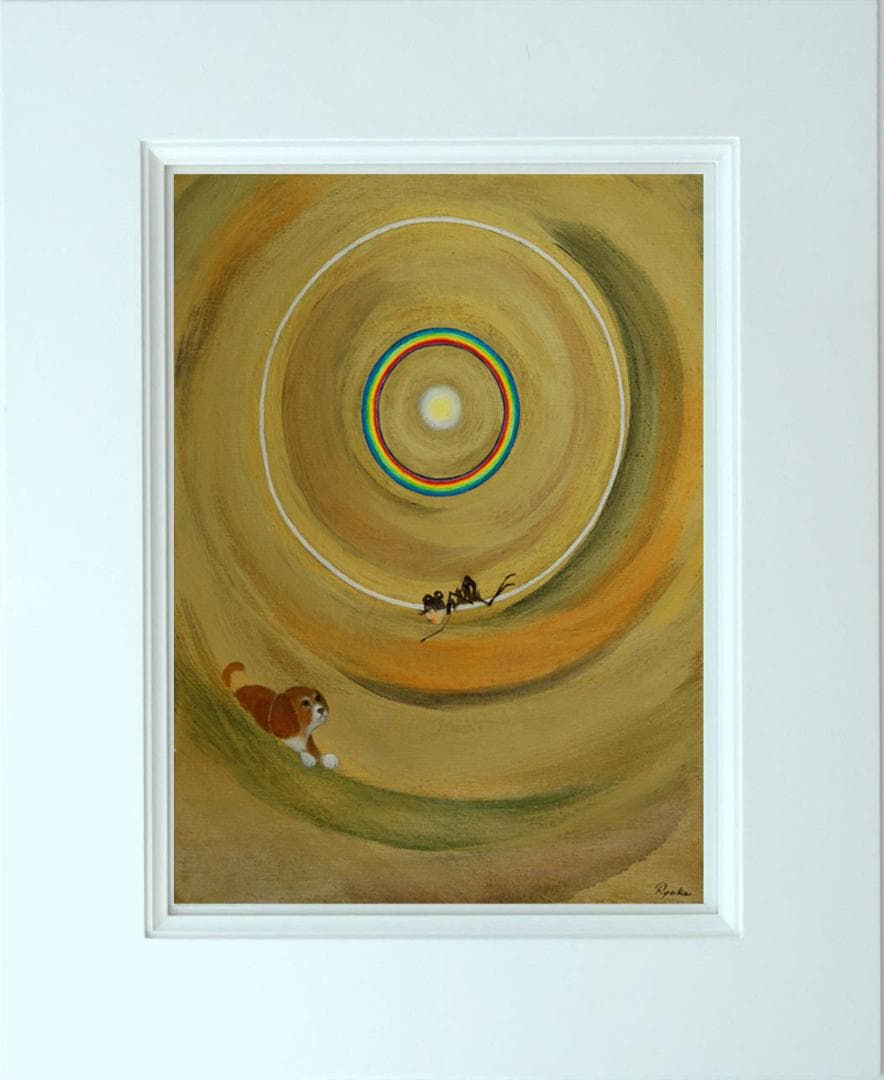 油絵 菅家令子 絵 絵画インテリア額付(黒)F6-070119祈り希望 子犬女子