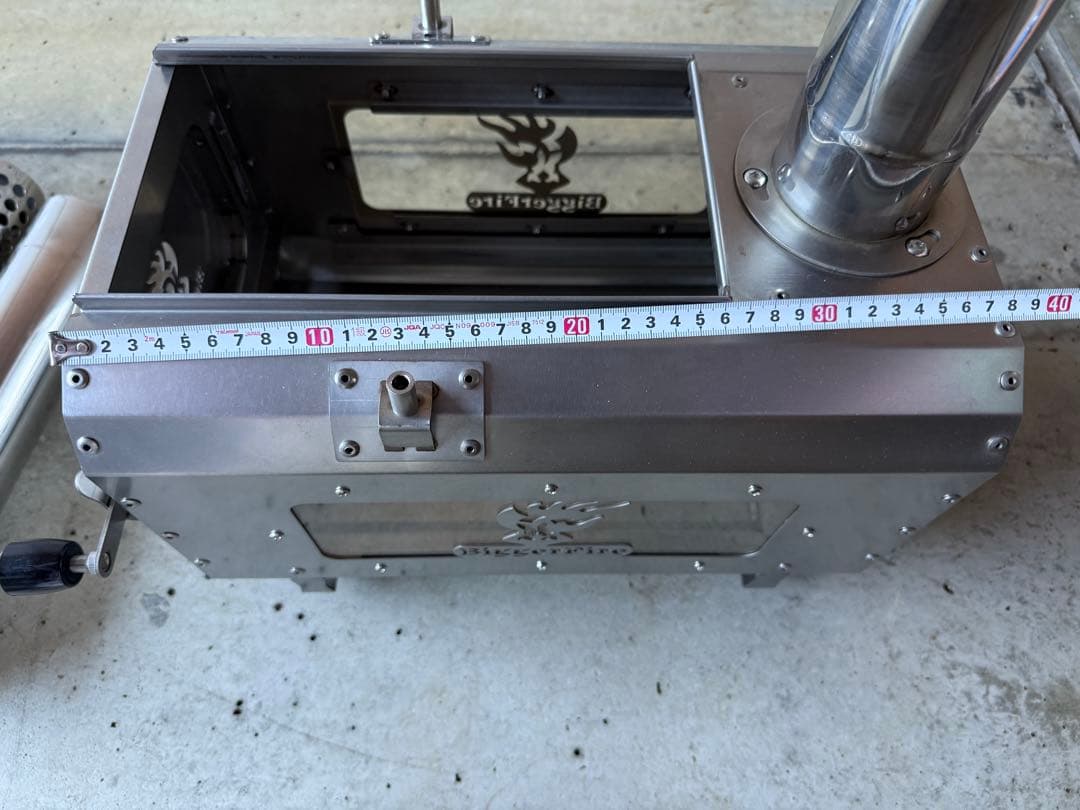 薪ストーブ ステンレス製 グリル付き　ガラス付き