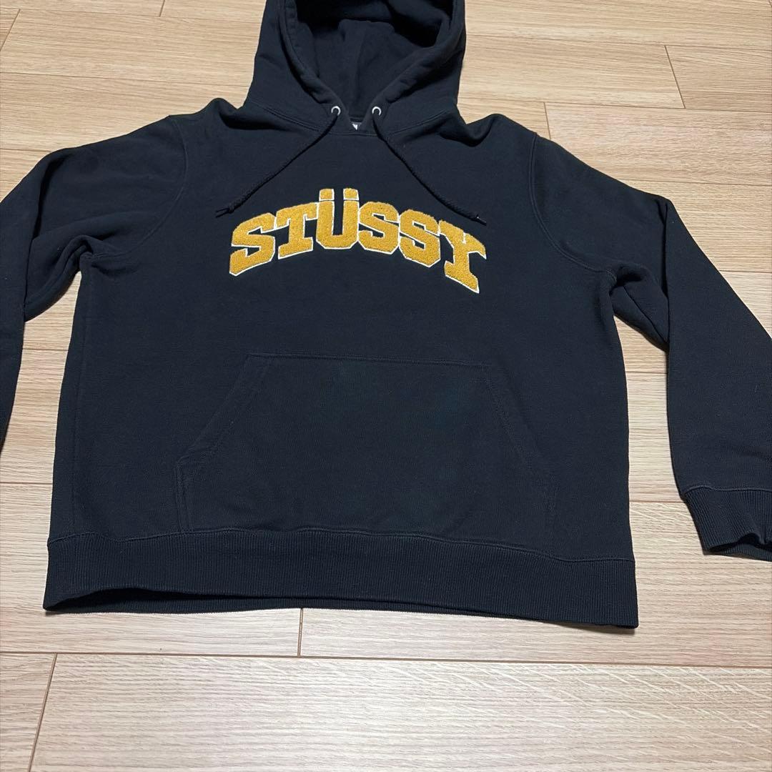 専用　Stüssy ステューシー パイルロゴ アーチロゴ パーカー ブラック
