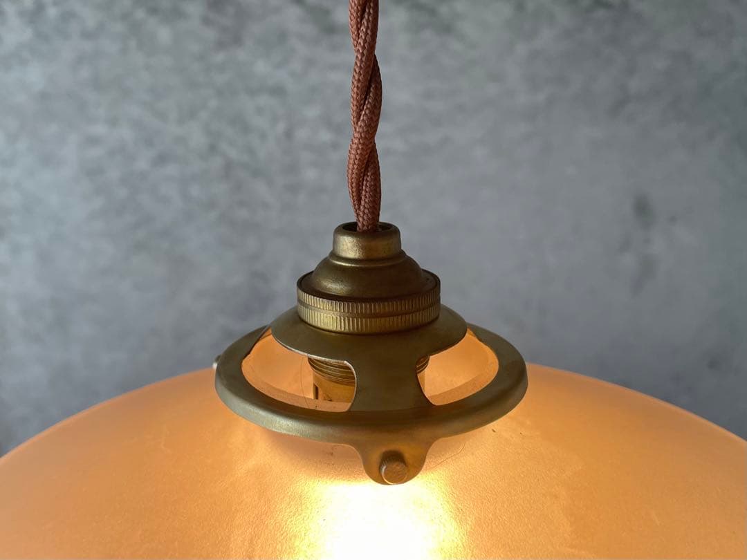 59. 40's フランスアンティーク 古民家 ガラスシェードペンダント