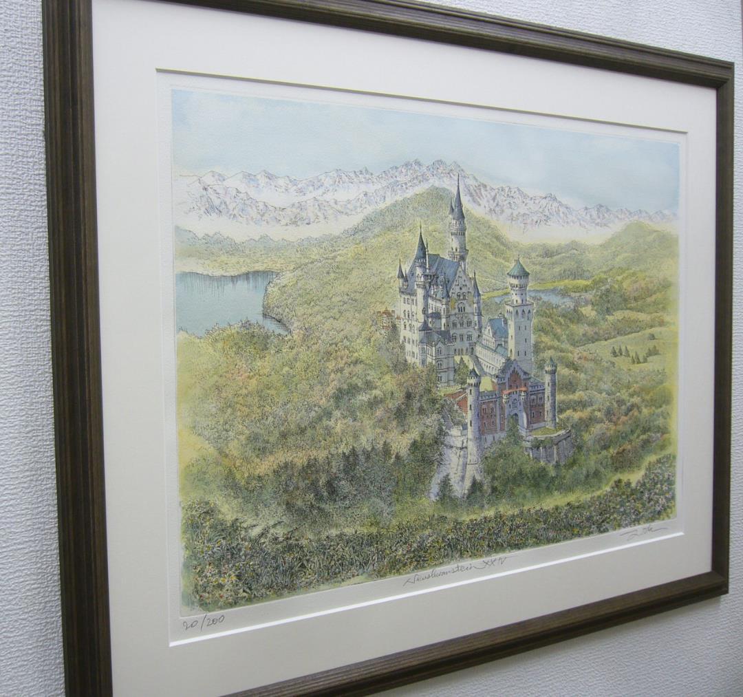 絵画 織田義郎 手彩色エッチング ノイシュバンシュタイン城 - メルカリ