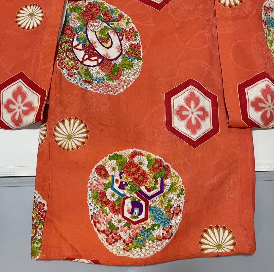 七五三 3歳 女の子 子供 アンティーク 着物 正絹 被布 セット