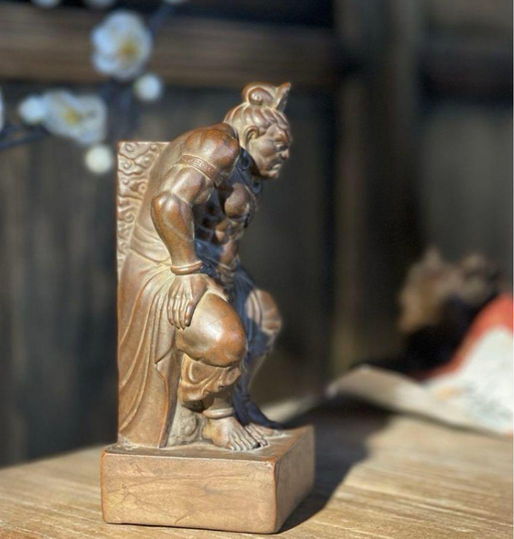 石像 石仏 力士不動明王 禅意 茶室 書架 玄関 事務室 装飾品 工芸品 置物