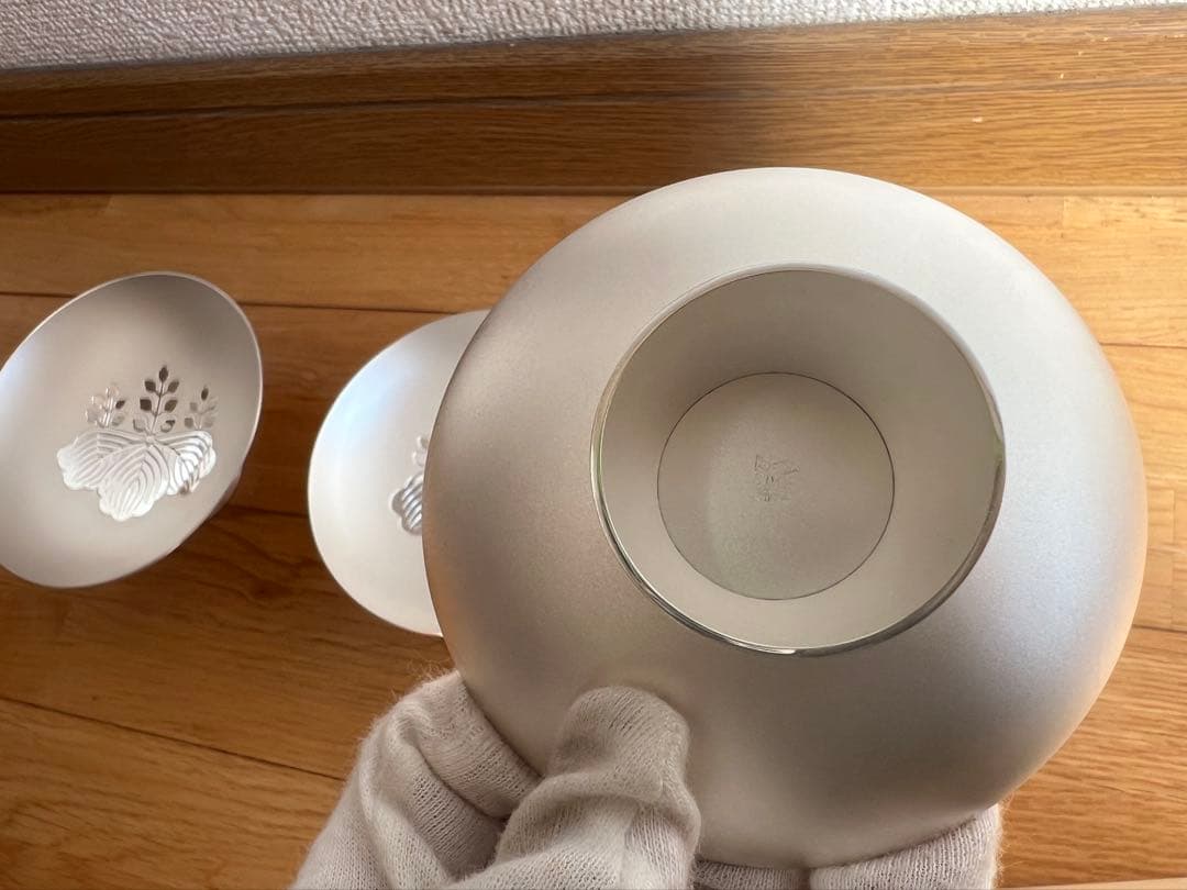 純銀製 銀杯 造幣局製　内閣総理大臣 刻印有 390g silver