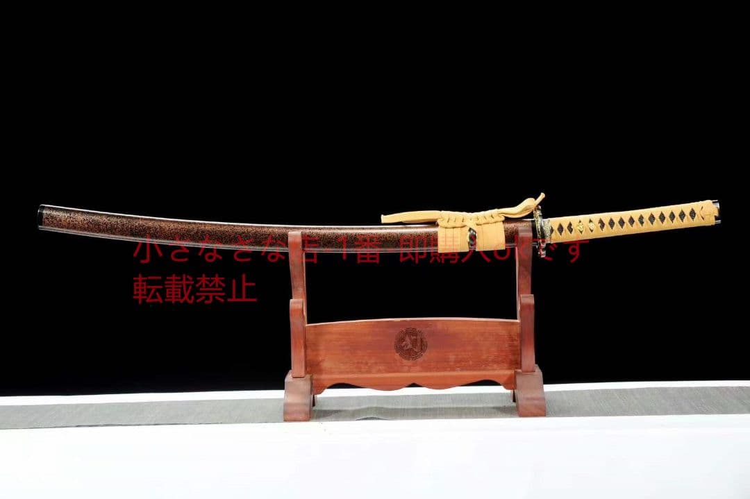 ダマスカス発赤武者刀【千秋】  古兵器 武具 刀装具 日本刀 模造刀 居合刀