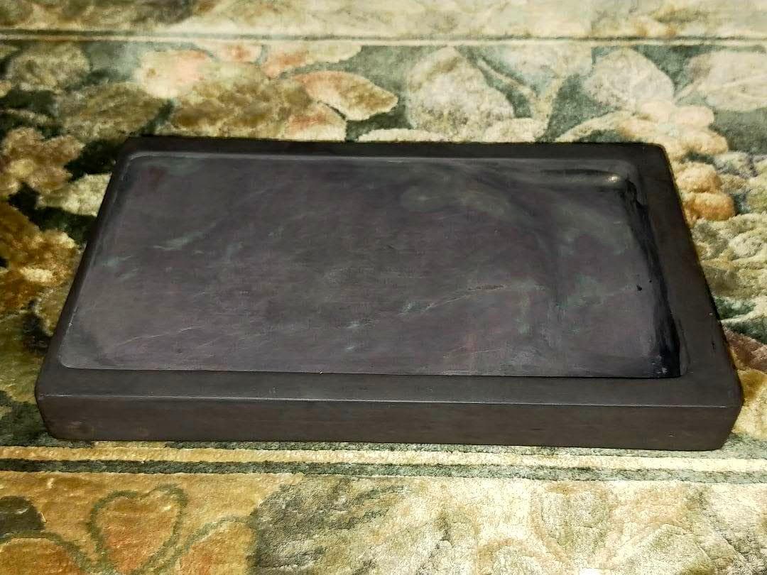 ♥中国　端渓硯　硯　3.9kg　木製ケース付き　端渓　骨董品