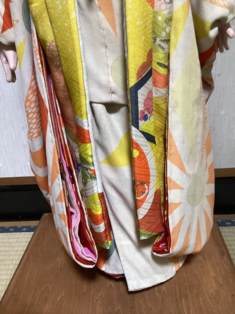 市松人形 74cm 花月斎？ 石黒製作 オンライン 綿入り着物 抱き人形 吹