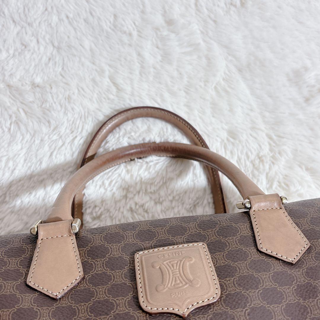 セリーヌ /CELINE/ミニ ボストンバッグ/マカダム柄 /ブラウン/M13