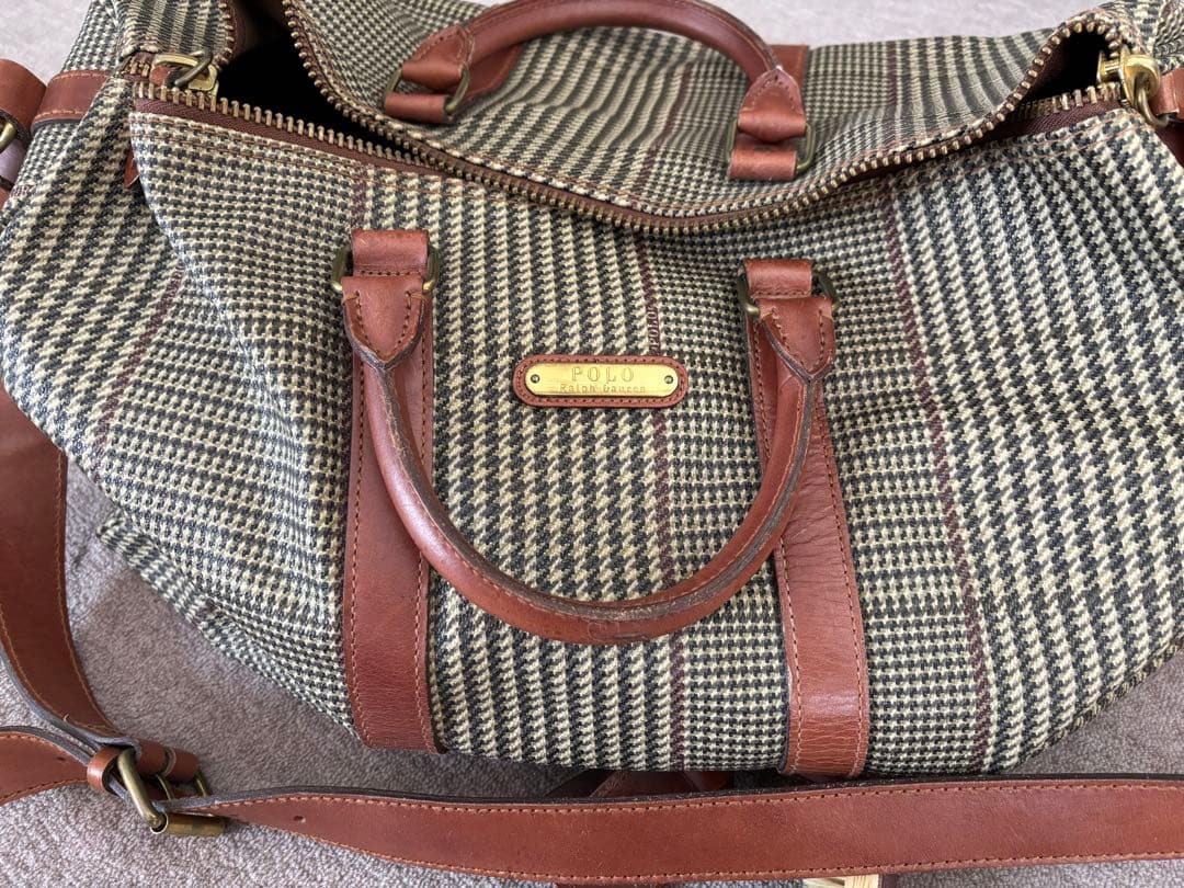 ラルフローレン ボストンバック 2way チェック 千鳥格子 ショルダー